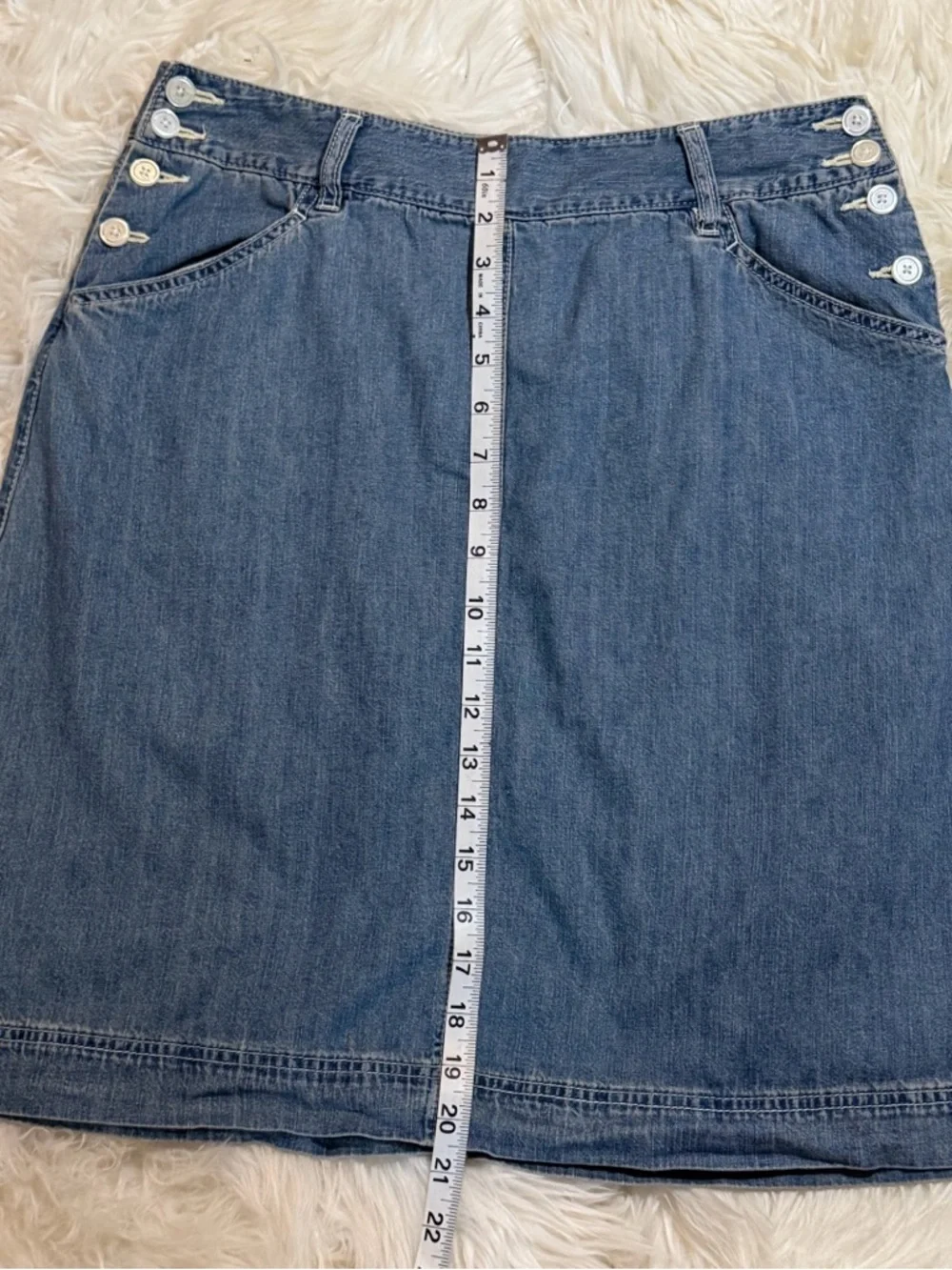 Chaps Light Denim A-Line Jean Skirt